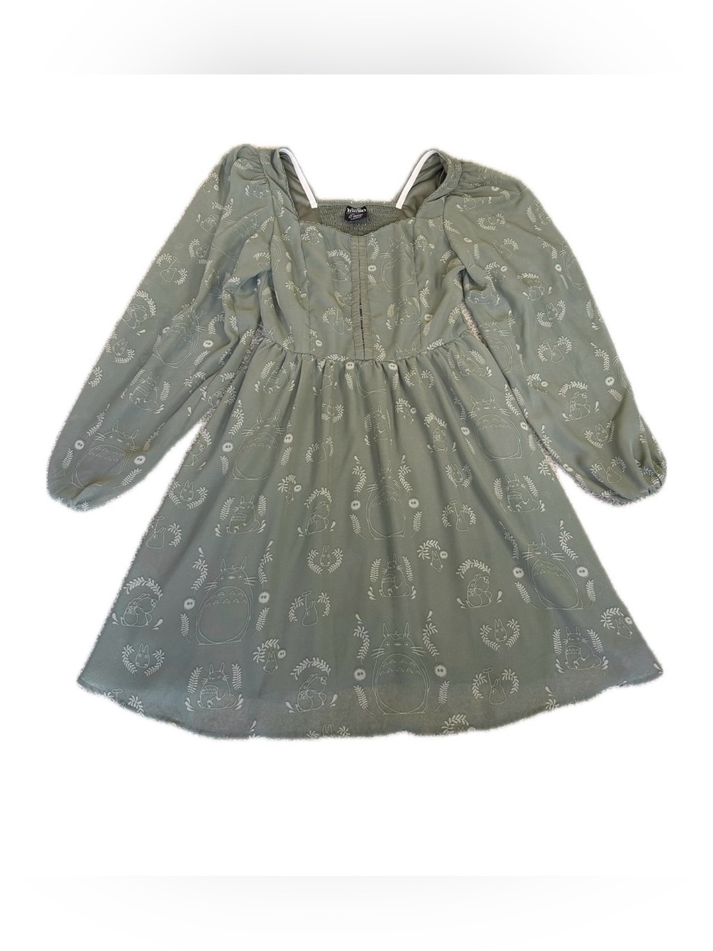 Her Universe Studio Ghibli My Neighbor Totoro Long Sleeve Smock Dress Green M